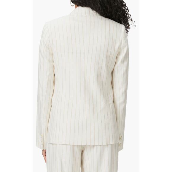 PAIGE NWT Rosette Striped Double Breasted Linen Blend Blazer Size 8 $379 MSRP - Picture 8 of 15